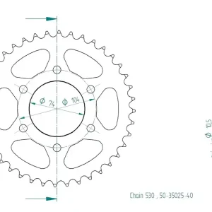 Kettenrad Stahl 40 42 45 Zähne - (530) passend für Kawasaki Z400 Z550 Z650 Wochenendangebot