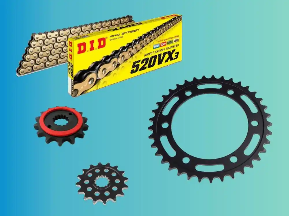 DID Kettensatz passend für Kawasaki EN500 /Vulcan /Classic (Bj.96-08) DID 520VX3 Kette Sonderangebot