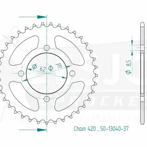 Sonderaktion Kettenrad Stahl 37 Zähne (420) passend auf Suzuki LT 50 (Bj.02-)