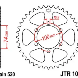 Preisknaller Kettenrad CNC 46 Zähne (520) passend auf Hyosung GV 250 Aquila / EFi