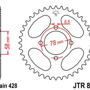 Aktuell Kettenrad Aluminium 44 46 50 51 52 Zähne (428) passend für Hyosung Anfertigung