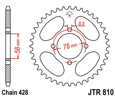 Aktuell Kettenrad Aluminium 44 46 50 51 52 Zähne (428) passend für Hyosung Anfertigung