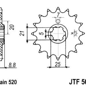 Neuheit Kettenritzel 13 14 15 Zähne - (520) passend auf Kawasaki KDX 250 420 450 / KX 250 420 500 / KLT 200