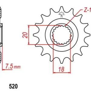 Preisreduziert Kettenritzel 12 13 14 Zähne (520) - Standardritzel / Supersportritzel passend für Honda CR125 JE01