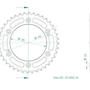 Kettenrad Stahl 38 bis 53 Zähne (520) passend für Honda CR / CRF / XR Super-Preis