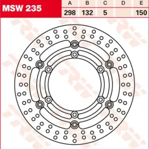 Preis Gesenkt TRW Lucas Bremsscheibe schwimmend vorn MSW 235 mit ABE passend für Yamaha XVZ 1200 12 T,TD Bj. 84-87