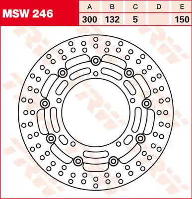 TRW Lucas Bremsscheibe schwimmend vorn MSW 246 mit ABE passend für Yamaha XJ6 600 , SP, ABS Bj. 13- Mega-Angebot