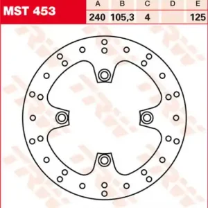 Saisonangebot TRW Lucas Bremsscheibe vorn MST 453 mit ABE passend für Honda FES 125 Pantheon Scooter Bj. 98-02