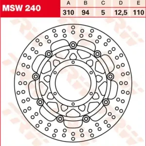 TRW Lucas Bremsscheibe schwimmend vorn MSW 240 mit ABE passend für Honda CBR 600 RR Bj. 03-06 Sale