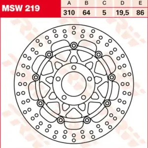 Direkt Vom Hersteller TRW Lucas Bremsscheibe schwimmend vorn MSW 219 mit ABE passend für Suzuki GS 500 E/EU Bj. 01-06