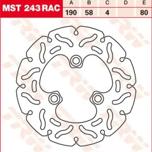 TRW Lucas Racing Bremsscheibe vorn MST 243 RAC mit ABE Adly SS 100 Super Sonic Bj. 04- Sonderangebot