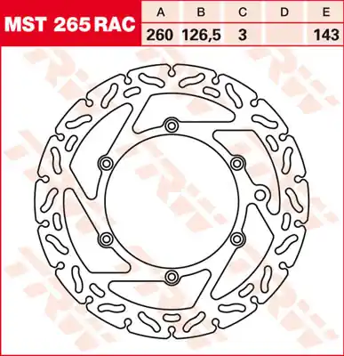 Sichere Zahlung TRW Lucas Racing Bremsscheibe vorn MST 265 RAC mit ABE passend für KTM GS 300 Bj. 93-