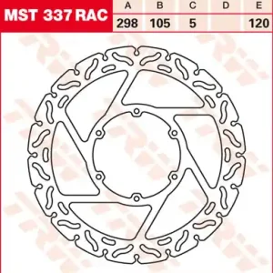 TRW Lucas Racing Bremsscheibe vorn MST 337 RAC mit ABE passend für BMW G 650 GS, ABS Bj. 08- Markenware