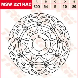 Beliebt TRW Lucas Racing Bremsscheibe schwimmend vorn MSW 221 RAC mit ABE passend für Yamaha TDM 850 Bj. 91-