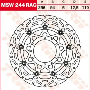 Heißes Angebot TRW Lucas Racing Bremsscheibe schwimmend vorn MSW 244 RAC mit ABE passend für Honda CBR 600 F Bj. 01