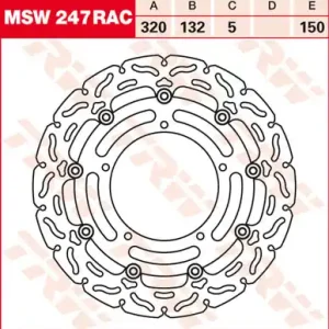 TRW Lucas Racing Bremsscheibe schwimmend vorn MSW 247 RAC mit ABE passend für Yamaha YZF 1000 R1 Bj. Schneller Versand