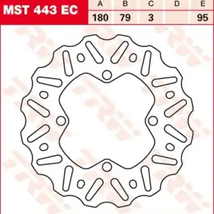 TRW Lucas Bremsscheibe hinten MST 443 EC mit ABE passend für Kawasaki KX 65 Bj. 01-12 Beliebt