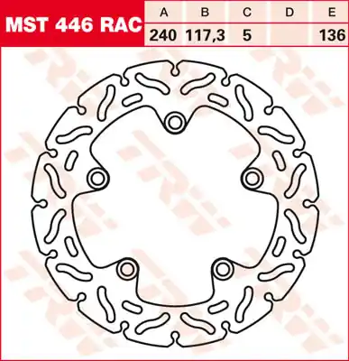 Günstig TRW Lucas Racing Bremsscheibe hinten MST 446 RAC passend für Honda NC 700 SA ABS, SD-DCT Bj. 14-
