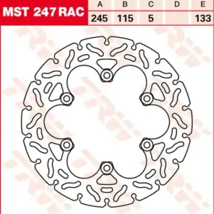 TRW Lucas Racing Bremsscheibe hinten MST 247 RAC passend für Ducati 851 S Bj. 88-90 Aktuell