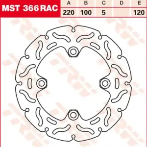 Online Kaufen TRW Lucas Racing Bremsscheibe hinten MST 366 RAC passend für Kawasaki ZX-6R 636 Ninja Bj. 05-06