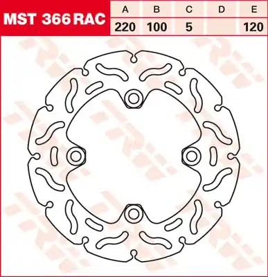 TRW Lucas Racing Bremsscheibe hinten MST 366 RAC passend für Kawasaki KLE 650 Versys Bj. 07- Saisonangebot
