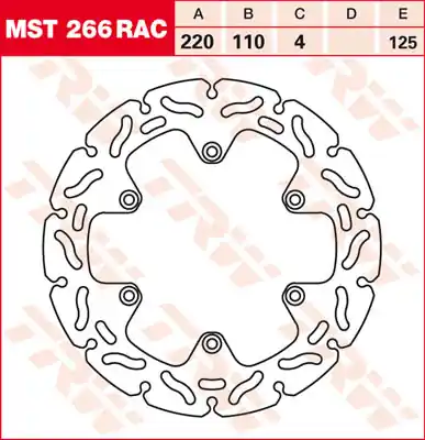 TRW Lucas Racing Bremsscheibe hinten MST 266 RAC passend für KTM SX 125 Bj. 96- Wochenendangebot
