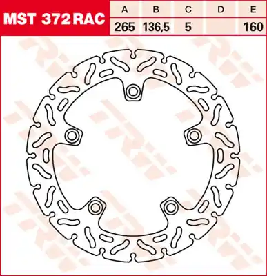Markenware TRW Lucas Racing Bremsscheibe hinten MST 372 RAC passend für BMW R 1200 S Bj. 04-06