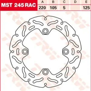 Preisreduziert TRW Lucas Racing Bremsscheibe hinten MST 245 RAC passend für Triumph 955 Daytona Bj. 97-01