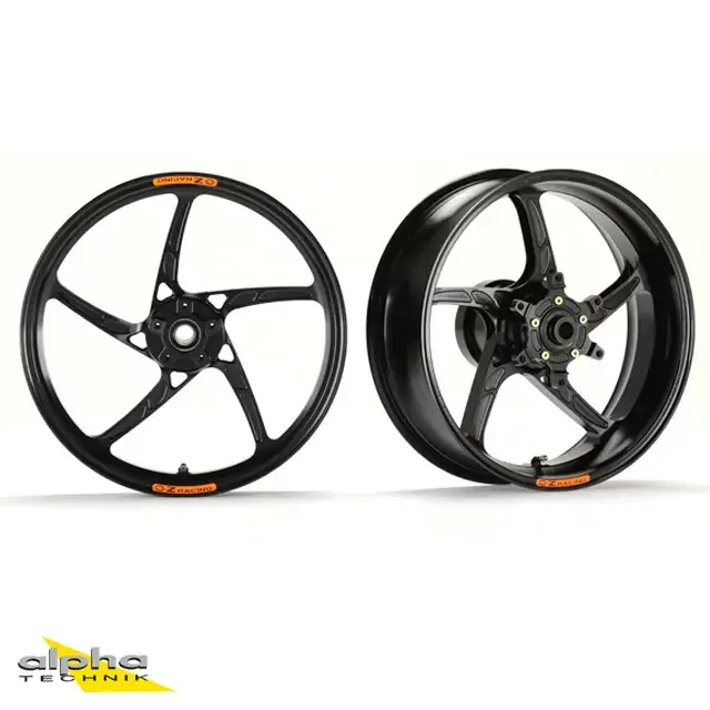 Begrenztes Angebot OZ Piega Aluminium Felgensatz schwarz glänzend passend für Kawasaki Ninja 400 & Z400