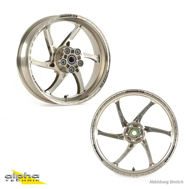 OZ Gass RS-A Aluminium Felgensatz titanfarben passend für Suzuki GSX1300R Hayabusa (ohne ABS) 2008-2013 Sonderangebot