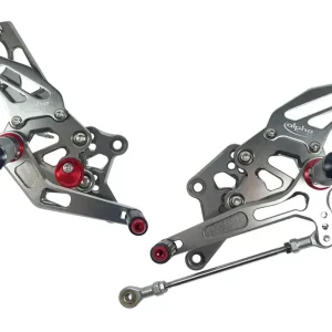 TRACK Fußrastenanlage titanfarben passend für Yamaha YZF-R3 / MT-03 ab Modelljahr 2017 Neu