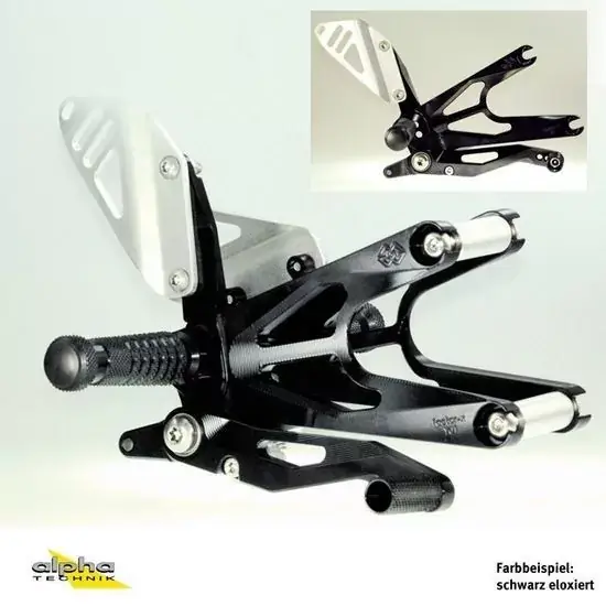 Gratis Versand GILLES FXR Fußrastenanlage passend für BMW S1000RR K10 schwarz