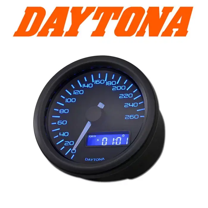 Daytona Velona Digital Tacho Ø60mm bis 260 km/h mit Uhr & Voltmeter Neuheit