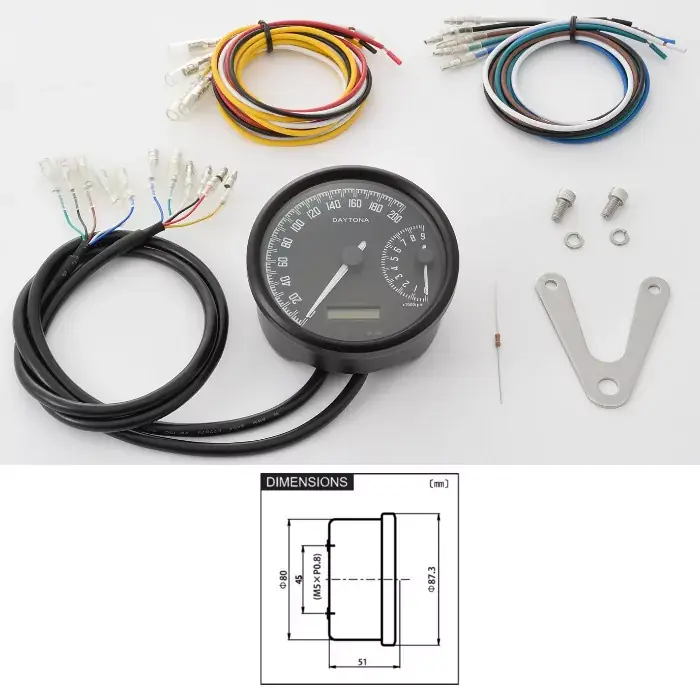 Top-Angebot Daytona Velona-W Tachometer & Drehzahlmesser 200 km/h Ø80mm