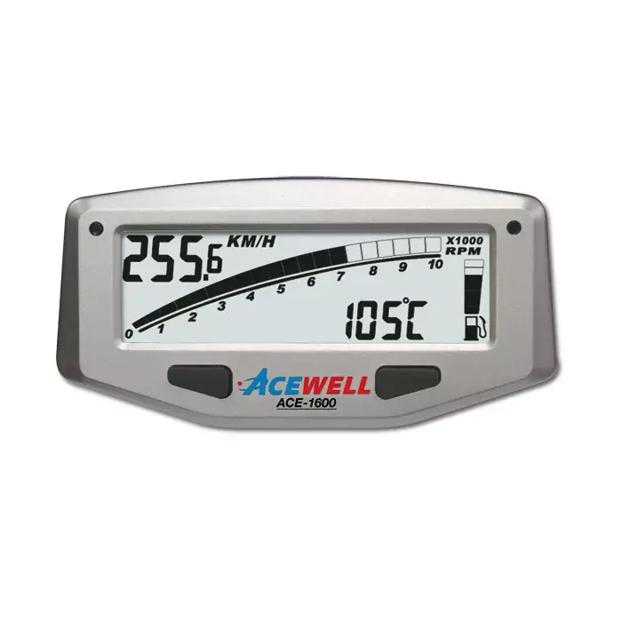 Geprüft Acewell ACE-1600 multifunktionales Digitalinstrument Tacho mit Laptimer & Tankanzeige