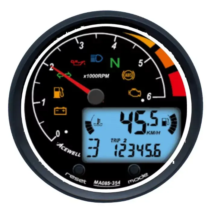 Versand Am Gleichen Tag ACEWELL Analog DZM 6000rpm Digital Tacho schwarz