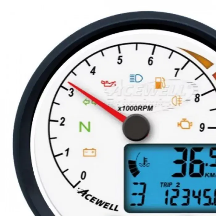 ACEWELL Analog DZM 15000rpm / Digital Tacho schwarz-weiß Billig