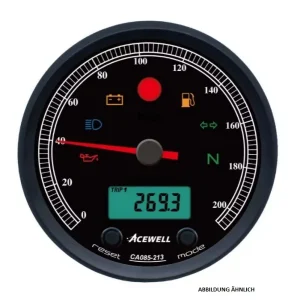 Rabatt ACEWELL Analog Tacho 210 Km/h Digital Drehzahlmesser chrom Zifferblatt schwarz
