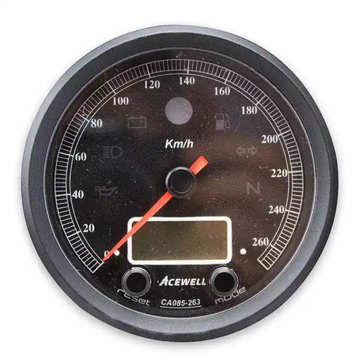 ACEWELL Analog Tacho 260 Km/h mit digitalem Drehzahlmesser Ring schwarz Knallerangebot