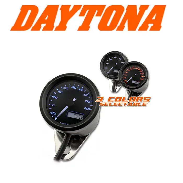 Knallerangebot Daytona Velona Tachometer schwarz -200 km/h Ø48mm mit Uhr und Voltanzeige, 3-farbig