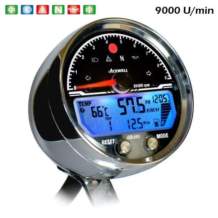 Acewell Multifunktionelles Digitalinstrument ACE-4000 mit Tachometer, Drehzahlmesser, Uhr & Tankanzeige Preisreduziert