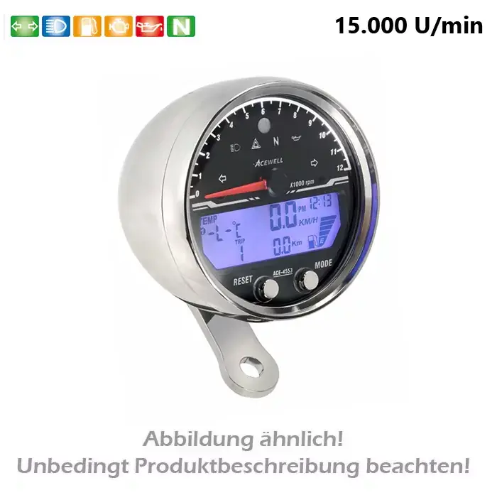Beliebt Acewell Digitalinstrument Tachometer & Drehzahlmesser mit Tankanzeige