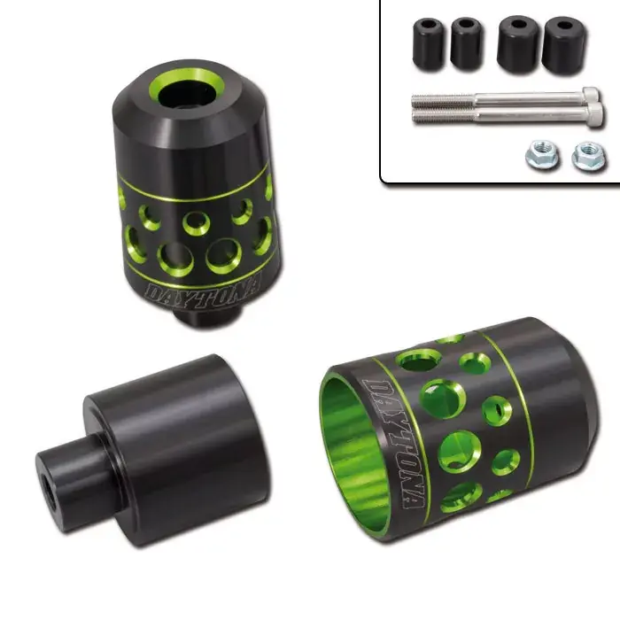 Daytona Lenkergewichte Hollow grün eloxiert passend für 14–19 mm Lenker Preisknaller