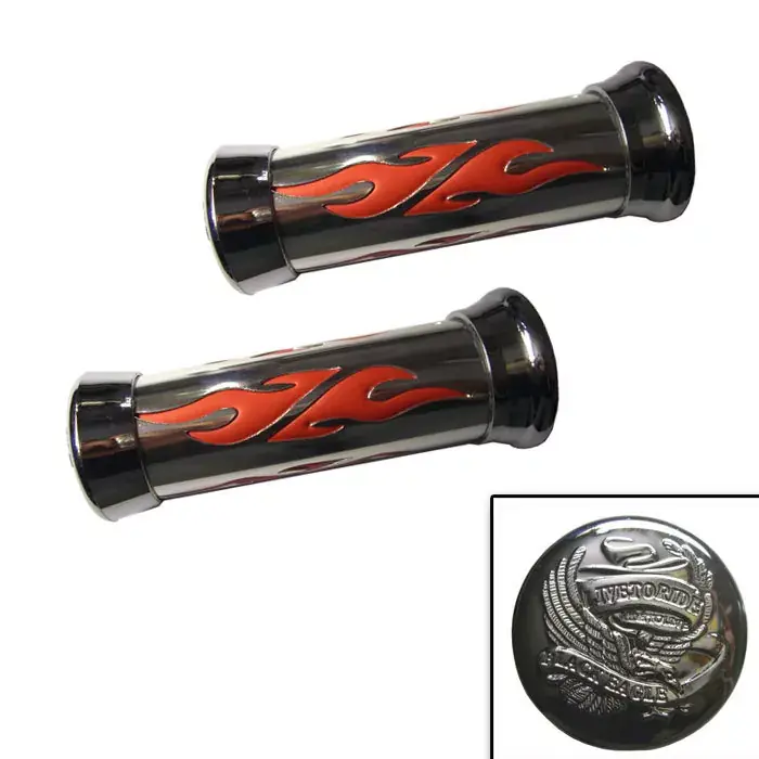 Finale Aktion Choppergriff "Spirit" 7/8" (22mm) chrom/rot geschlossen