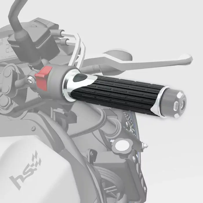 Alu/Gummi-Griffe D-Version silber 22mm, Länge 125 mm, Ende offen Highlight