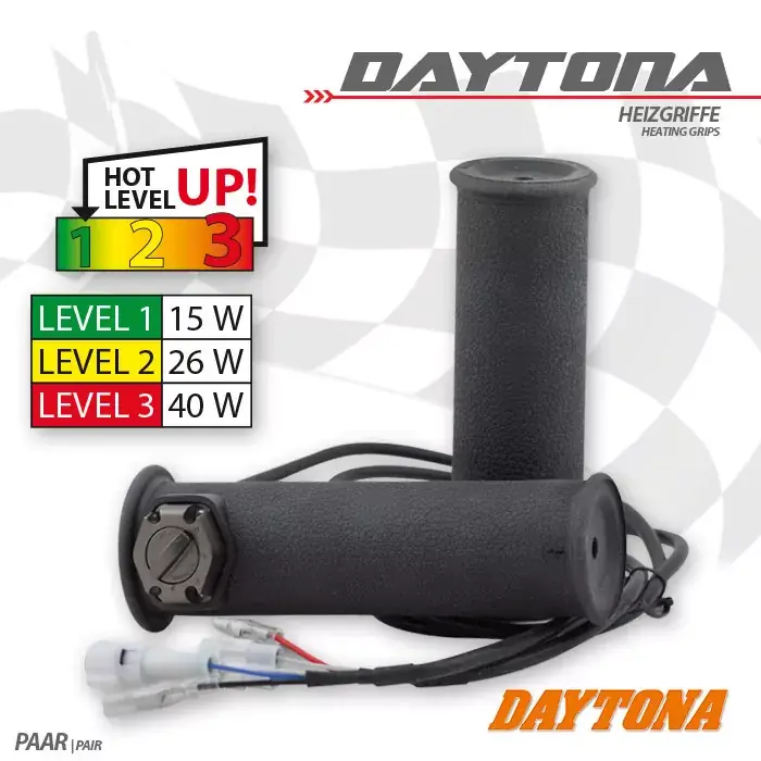 Daytona IV Heizgriffe 1 Zoll 25,4 mm 3-fach verstellbar geschlossen Bestpreis