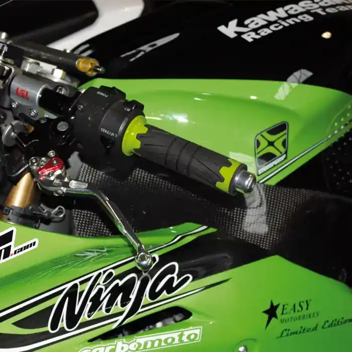 Abverkauf ABS/Gummi-Griffe "Glossy" grün 22mm offen Länge 125 mm