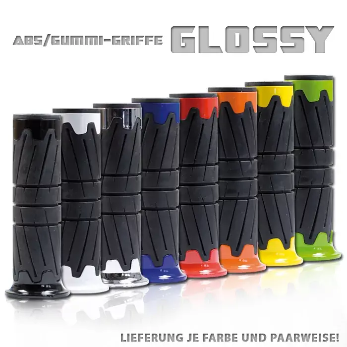 ABS/Gummi-Griffe "Glossy" 125 mm offen weiß 22mm Must-Have