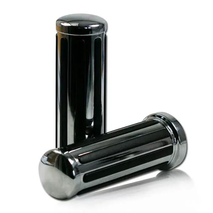 Chrom Rillen Griff 150 mm geschlossen passend für 22 mm Lenker Abverkauf
