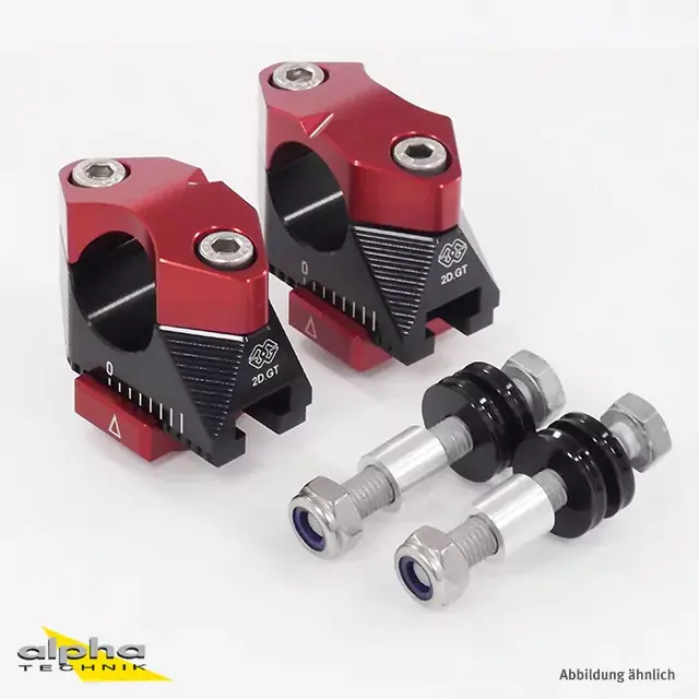 Preiswert GILLES 2DGT verstellbare Lenkerböcke schwarz/rot passend für Yamaha MT-10 RN45